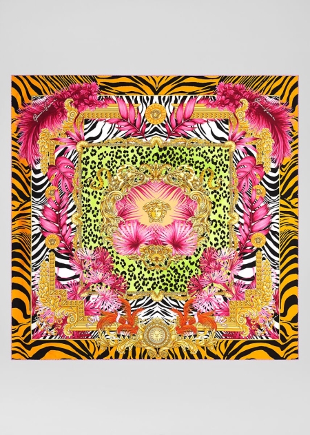 Versace Jungle Animalier Silk Halsduk Dam - 458106DQC